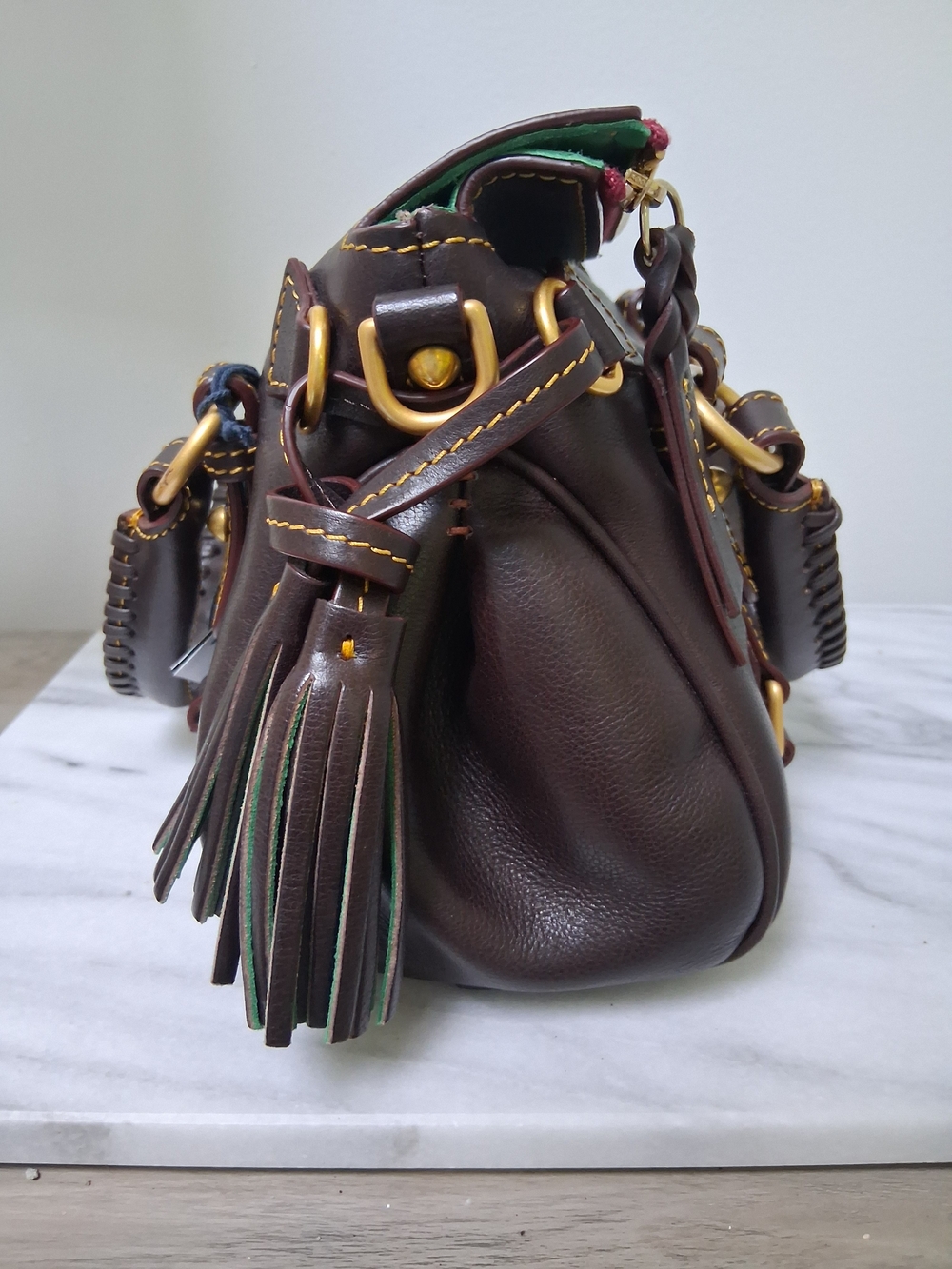 Dooney & Bourke Florentine Micro Satchel Brown Tmoro - Picture 5 of 12